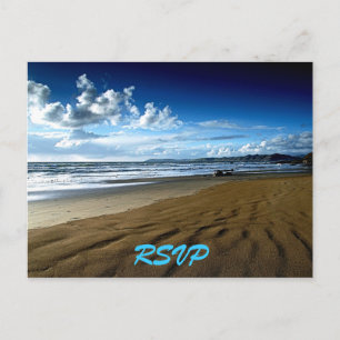 Convite Cartão postal RSVP de Praia