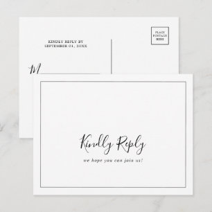 Convite Cartão postal RSVP de Solicitação de Música Minima