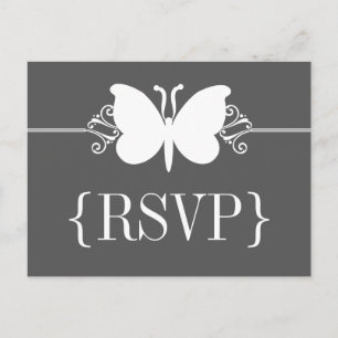 Convite Cartão postal RSVP de Swirfly Butterfly