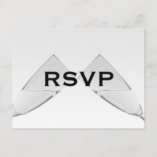 Convite Cartão postal RSVP de Vidro de Champagne