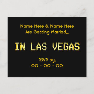 Convite Cartão postal RSVP. Preto e amarelo. Casamento de 