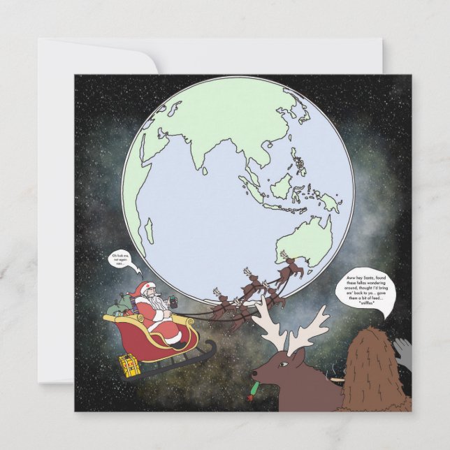 Convite Cartão-postal Sassy e Papais noeis (Frente)