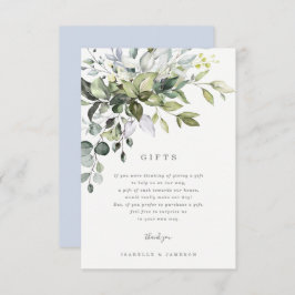 Convite Cartão-presente de Florais Azul Dusty