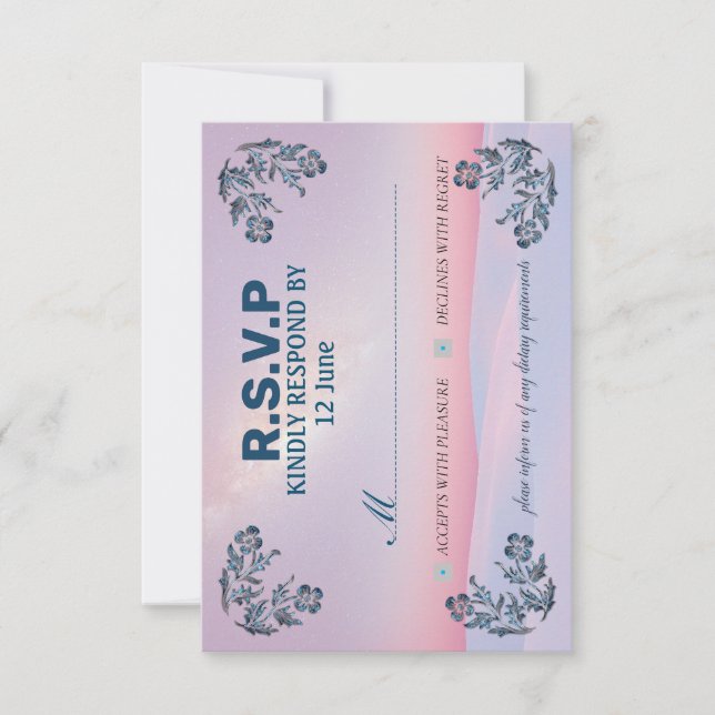 convite cartão RSVP nas cores mais bonitas (Frente)