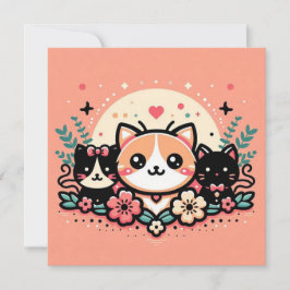 Convite Cartãozinho Casual I (CuteCats)