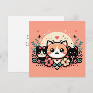 Convite Cartãozinho Casual I (CuteCats)