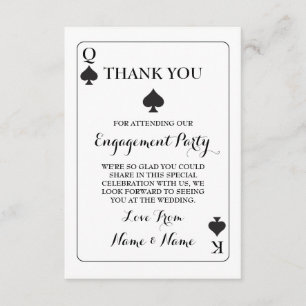 Convite Cartas de Agradecimento Rei Rainha Ás de Espadas