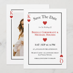 Convite Cartas de Baralho Salve a Data Casamento Las Vegas