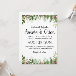 Convite cartas de casamento elegantes de natal de natal