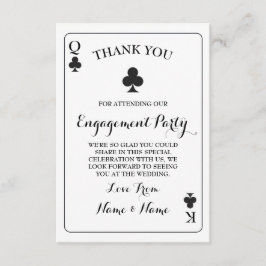 Convite Cartas de Jogar Agradecimento Rei Rainha Ás de Pau