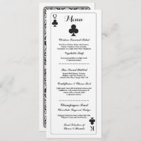 Cartas de Jogo Menu Casamento Ace de Paus