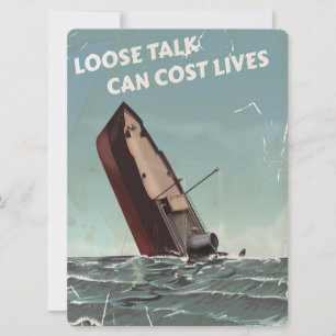 Convite Cartas Soltas Custam Vidas Cartaz da 2ª Guerra Mun