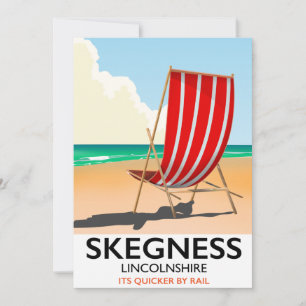 Convite Cartaz da praia de Skegness Lincolnshire