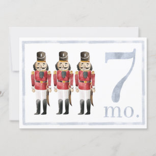 Convite Cartaz de Aquarela do Baby Boy Milestone Sete Mese