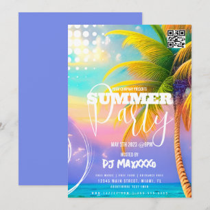 Convite Cartaz de Clube de Festa de Praia de Evento de DJ