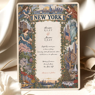 Convite Cartaz de Destino de Viagem em Nova York para Casa
