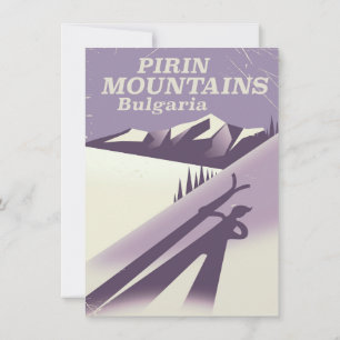 Convite Cartaz de esqui da Bulgária montanhas Pirin