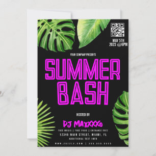 Convite Cartaz de evento de DJ de verão Festa na praia Bar