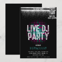 Cartaz de Evento Noturno de Música ao Vivo com DJ 