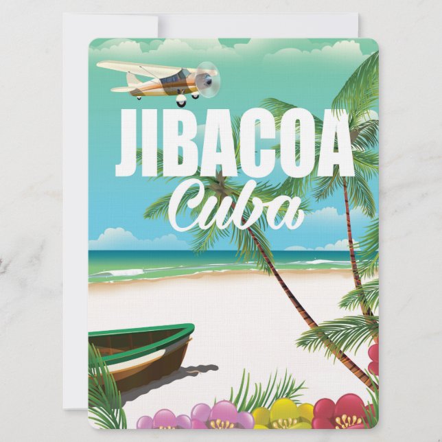 Convite cartaz de férias da praia de Jibacoa (Frente)