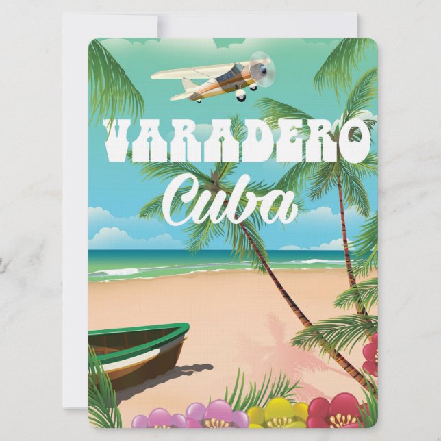 Convite Cartaz de férias de praia cubana de Varadero (Frente)