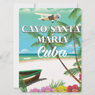Convite Cartaz de férias de praia cubanas de Cayo Santa Ma