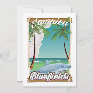 Convite Cartaz de férias de praia em Bluefields, Jamaica.