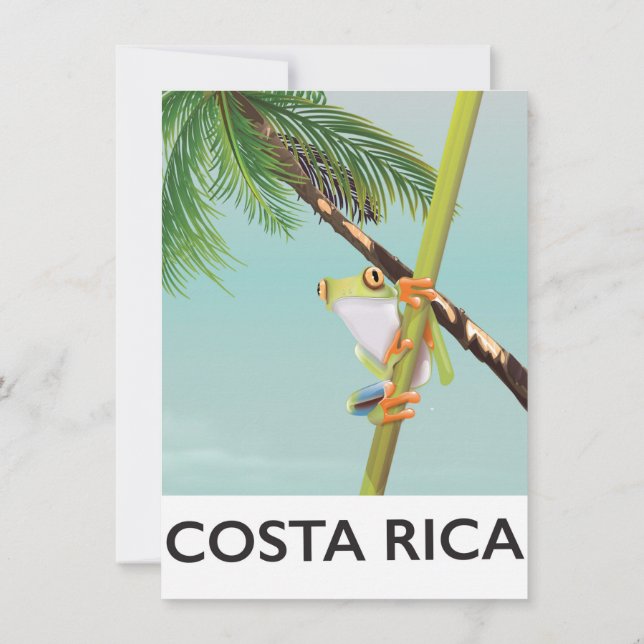 Convite Cartaz de férias do sapo de árvore da Costa Rica (Verso)