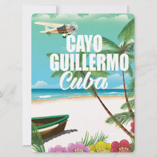 Convite cartaz de férias na praia de Cayo Guillermo