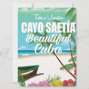 Convite Cartaz de férias na praia de Cayo Saetía Cuba