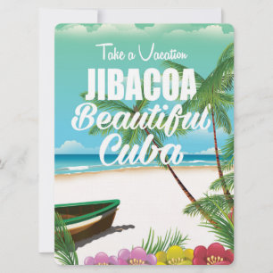 Convite cartaz de férias na praia de Jibacoa Cuba