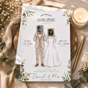 Convite Cartaz de festa de noivado com foto personalizada