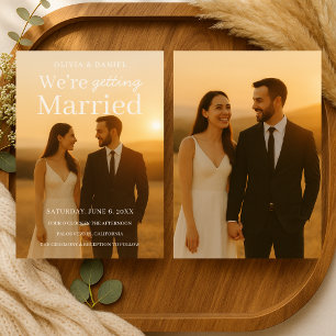 Convite Cartaz de Filme de Casamento com Foto Elegante