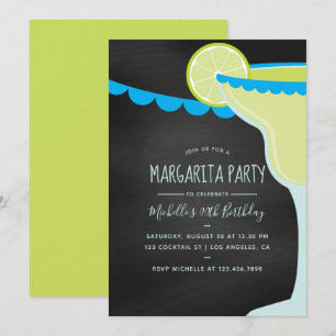 Convite Cartaz de Giz para Festa de Aniversário com Margar