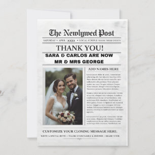 Convite Cartaz de Jornal de Casamento Personalizado Recé
