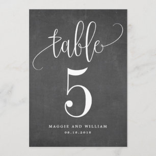 Convite Cartaz de Número de Tabela de Caligrafia Adorável