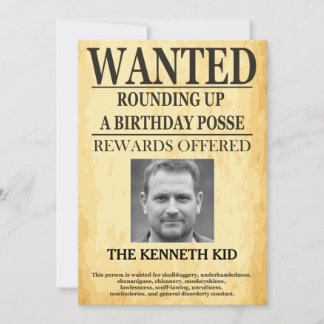 Convite Cartaz de Procurado do Velho Oeste 🤠 50º Aniversá