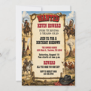 Convite Cartaz de Procurado Festa de Aniversário Infantil