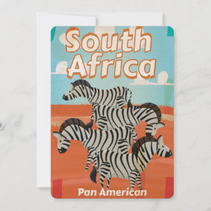 Convite Cartaz de Viagem Antigo da África do Sul