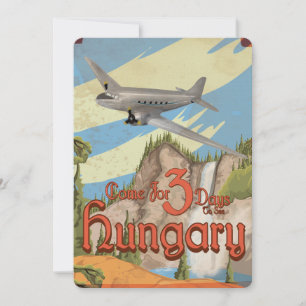 Convite Cartaz de Viagem Antigo da Hungria