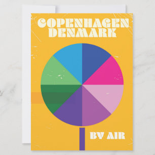 Convite Cartaz de viagem antigo de Copenhague, Dinamarca