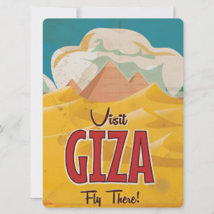 Convite Cartaz de Viagem Antigo de Gizé, Egito