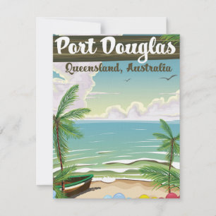 Convite Cartaz de viagem antigo de Port Douglas Austrália