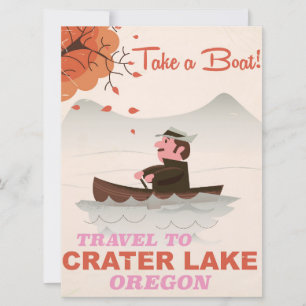Convite Cartaz de viagem antigo do Lago Crater Oregon