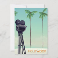 cartaz de viagem câmera vintage de Hollywood