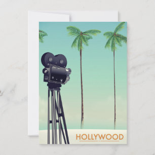 Convite cartaz de viagem câmera vintage de Hollywood