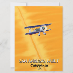Convite Cartaz de viagem da falha de San Andreas Califórni