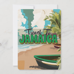 Convite Cartaz de viagem de casamento vintage na Jamaica