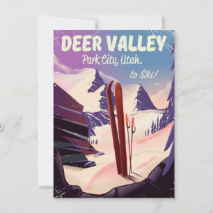 Convite Cartaz de viagem de esqui de Deer Valley, Park Cit