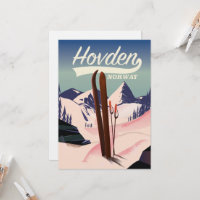 Cartaz de viagem de esqui Hovden Noruega.